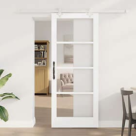 vidaXL Sliding Door White 83x202 cm Solid Wood Pine