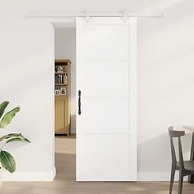 vidaXL Skjutdörr med Verktygsset Vit 78x211 cm Massivt Trä Furu