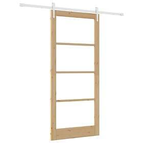 vidaXL Skjutdörr med beslag Set 93x211 cm Massiv trädfur