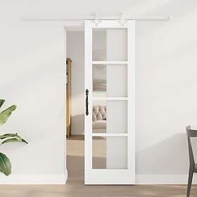 vidaXL Sliding Door with Hardware Set White 61x198.5 cm Solid Wood Pine