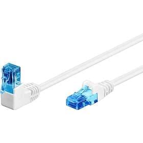 Goobay Patchkabel CAT 6A, 1x 90° vinklad, U/UTP, vit kopparklädd aluminiumtråd (