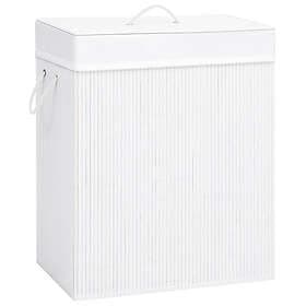 vidaXL Tvättkorg bambu med 1 sektion vit 83l 83L