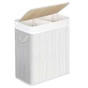 Songmics tvättkorg med lock bambu 2 vit 100L LCB64WT