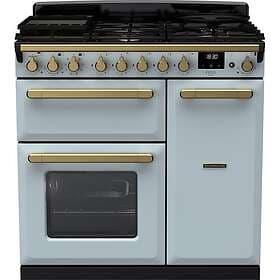 Rangemaster Estel Deluxe ESDL90DFPMSB/AB1 90cm Misty Blue Antique Brass