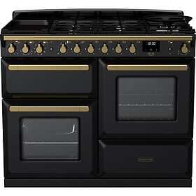 Rangemaster Estel Deluxe ESDLO110DFPGBL/AB1 110cm Black Antique Brass