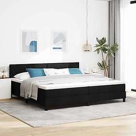 vidaXL Box Spring Bed with Mattress Black 200x200 cm Fabric