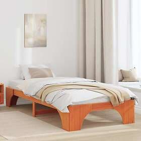 vidaXL Bed Frame Wax brown Solid wood Single Wax Brown Bed Frame