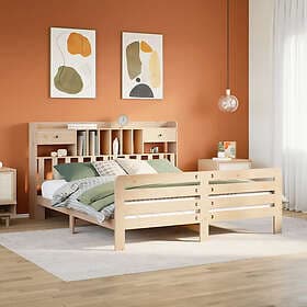 vidaXL Bookcase Bed without Mattress 180x200 cm Super King Solid Wood Pine 33099