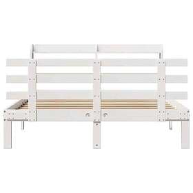 vidaXL Bed Frame with Headboard without Mattress White 135x190 cm Double 3306844