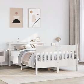 vidaXL Bed Frame without Mattress White 120x190 cm Small Double Solid Wood Pine 