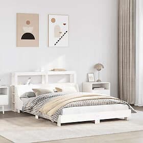vidaXL Bed Frame without Mattress White 120x190 cm Small Double Solid Wood Pine 