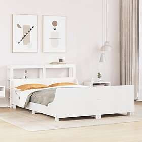 vidaXL Bed Frame without Mattress White 120x190 cm Small Double Solid Wood Pine 