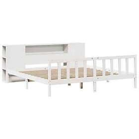 vidaXL Bookcase Bed without Mattress White 180x200 cm Super King Solid Wood Pine