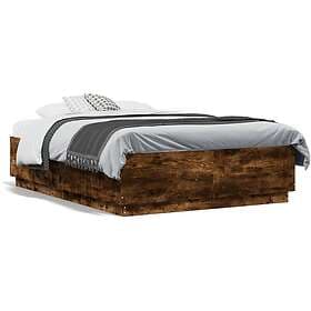 vidaXL Bed Frame without Mattress Smoked Oak 120x190 cm Small Double