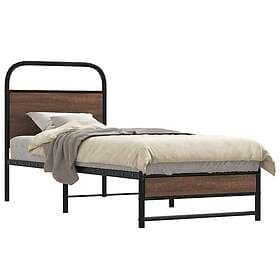 vidaXL Bed Frame Without Mattress 80x200 cm Brown Oak Engineered Wood