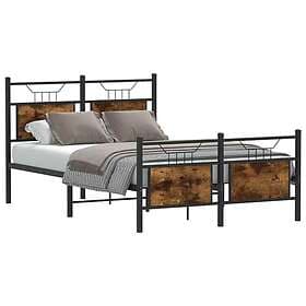 vidaXL Bed Frame without Mattress Smoked Oak 120x190 cm Small Double Engineered