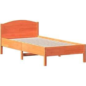 vidaXL Bed Frame without Mattress Wax Brown 90x190 cm Single Solid Wood Pine