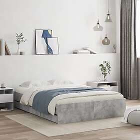vidaXL Bed Frame with Drawers without Mattress Concrete Grey 120x190 cm Small Do