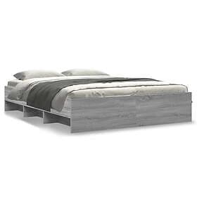 vidaXL Bed Frame without Mattress Grey Sonoma 150x200 cm King Size Engineered Wo