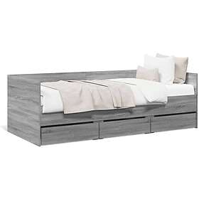 vidaXL Daybed with Drawers without Mattress Grey Sonoma 90x190 cm Single