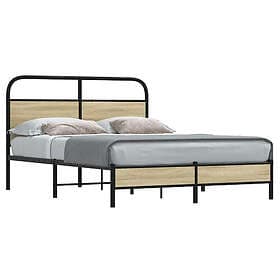 vidaXL Bed Frame without Mattress 120x190 cm Small Double Sonoma Oak Engineered
