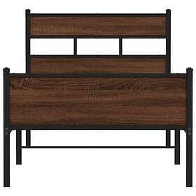 vidaXL Bed Frame without Mattress Brown Oak 90x200 cm Engineered Wood 4017337