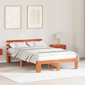vidaXL Pine Wood Bed Frame Wax Brown Solid Wood 120 x 200 cm Pine Bed