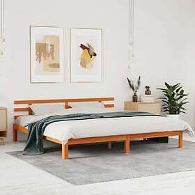 vidaXL Bed Frame Wax Brown 200x200 cm Solid Wood Pine