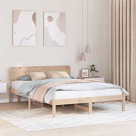vidaXL Bed Frame with Headboard 200x200 cm Solid Pine Wood