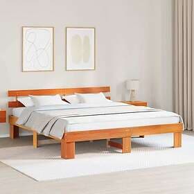 vidaXL Bed Frame with Headboard Brown 180x200 cm Solid Wood Pine