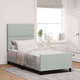 vidaXL Bed Frame Light Grey 90x190 cm Velvet