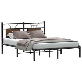 vidaXL Bed Frame without Mattress Brown Oak 150x200 cm King Size Engineered Wood