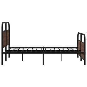 vidaXL Metal Bed Frame without Mattress Brown Oak 160x200 cm