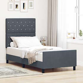 vidaXL Bed Frame Dark Grey 90x200 cm Velvet