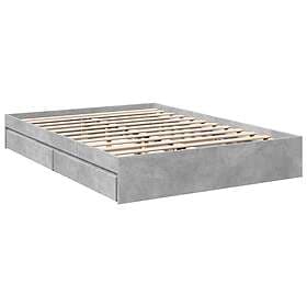 vidaXL Bed Frame with Drawers without Mattress Concrete Grey 150x200 cm King Siz