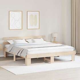vidaXL Bed Frame with Headboard 200x200 cm Solid Wood Pine