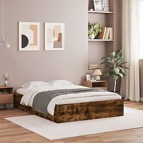 vidaXL Bed Frame with Drawers without Mattress Smoked Oak 120x190 cm Small Doubl
