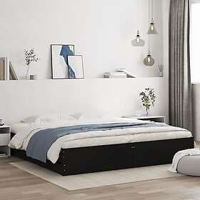 vidaXL Bed Frame with Drawers without Mattress Black 180x200 cm Super King