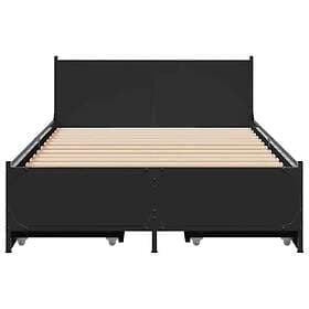 vidaXL Bed Frame with Drawers without Mattress Black 75x190 cm Small Single