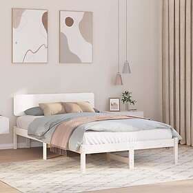 vidaXL Bed Frame with Headboard White 120x190 cm Solid Pine Wood