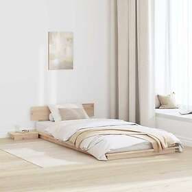 vidaXL Floor Bed Frame with Bedside Tables 90x200cm Solid Wood