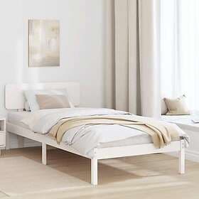 vidaXL Bed Frame with Headboard White 75x190 cm Solid Pine Wood