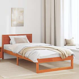 vidaXL Bed Frame Wax Brown Solid Wood 100 x 200 cm Durable Bed Frame