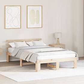 vidaXL Pine Wood Bed Frame Natural Solid Pine Wood 120 x 200 cm