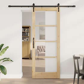 vidaXL Sliding Door with Hardware Set 83x211 cm Solid Wood Pine