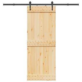 vidaXL Sliding Door with Hardware Set 80x210 cm Solid Wood Pine