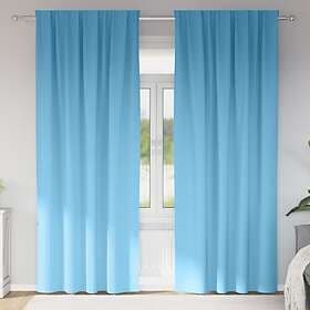 vidaXL Curtains with Curtains 2 pcs Light blue 225 x 140 cm Polyester