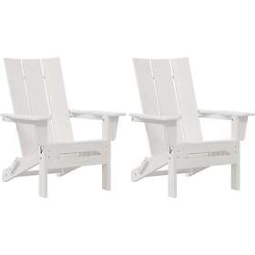 vidaXL Foldable Adirondack Chairs 2 pcs White 74,5x80.5x90 cm HDPE