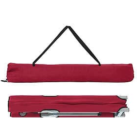 vidaXL Folding Camping Bed Red Metal and Fabric Standard Foldable