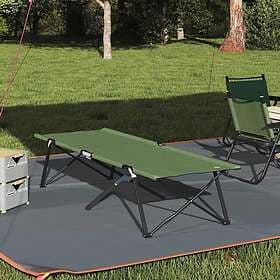 vidaXL Folding Sun Bed with Carry Bag Army Green 600D Oxford Fabric